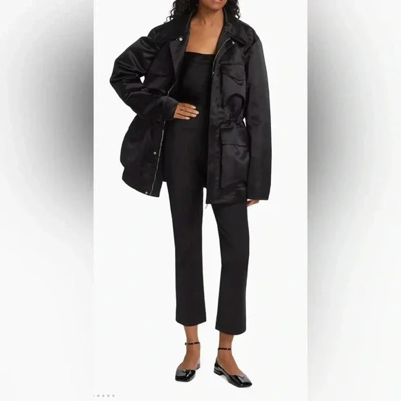 Róhe Womens Black Cigarette-Leg Trousers Size 8 (40)$370.00 MSRP